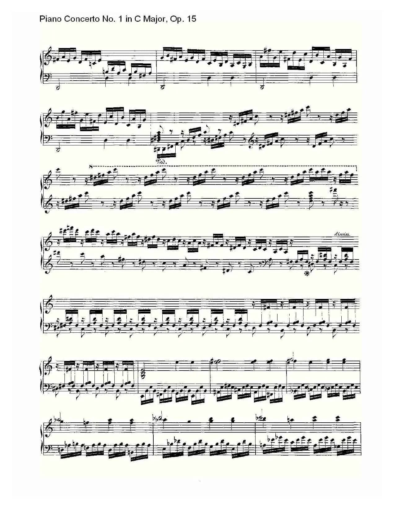 C大调钢琴第一协奏曲 Op.15 华彩乐段