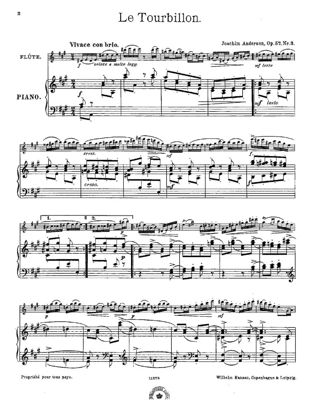 Le Tourbillon（Op.57 No.3）（长笛+钢琴伴奏）