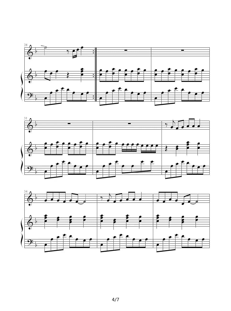 天使（钢琴伴奏谱）