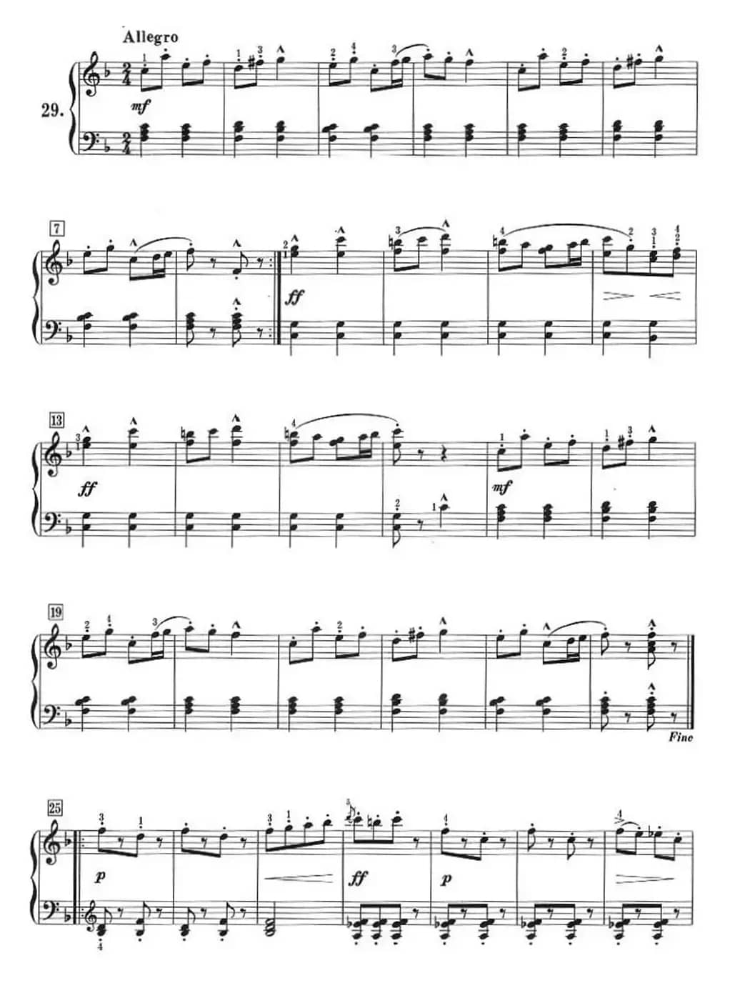 50首莱蒙钢琴练习曲 作品37（NO.29）