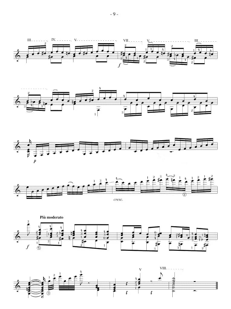 Napoleon Coste《25 Studies,Op.38》（STUDY 5）