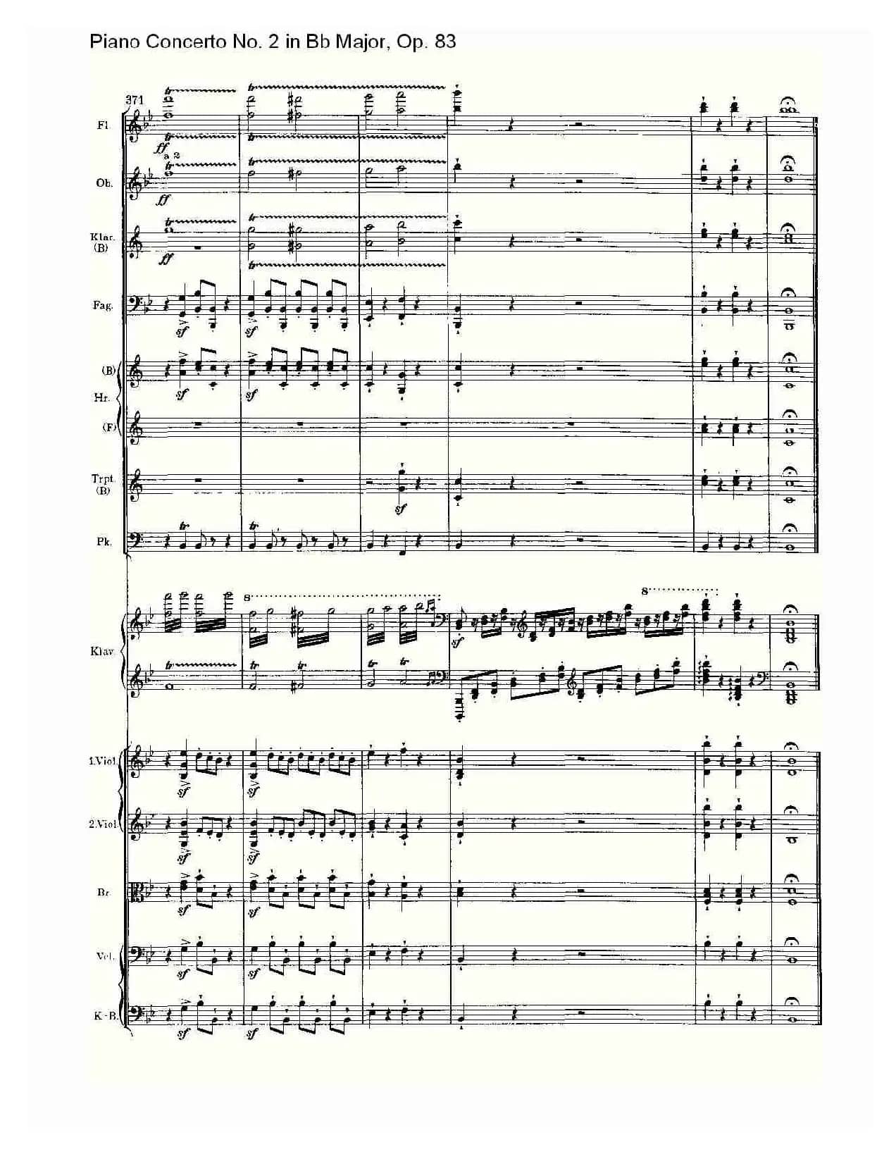 Bb大调钢琴第二协奏曲, Op.83第一乐章（二）