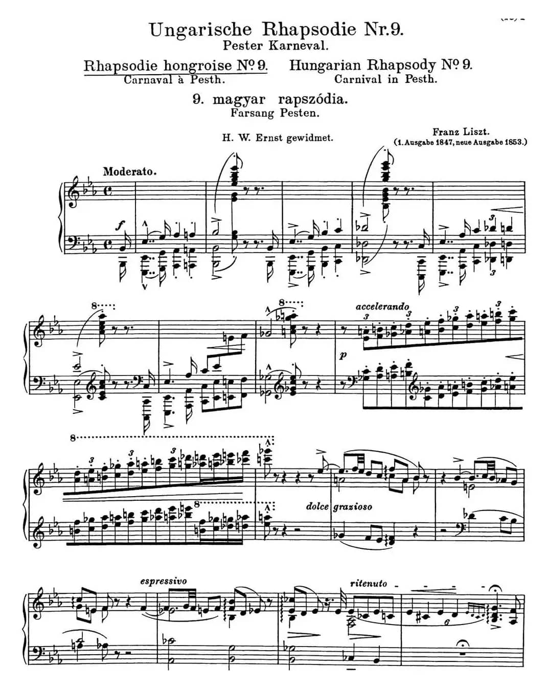 李斯特 匈牙利狂想曲 Hungarian Rhapsodies S.244 No.9