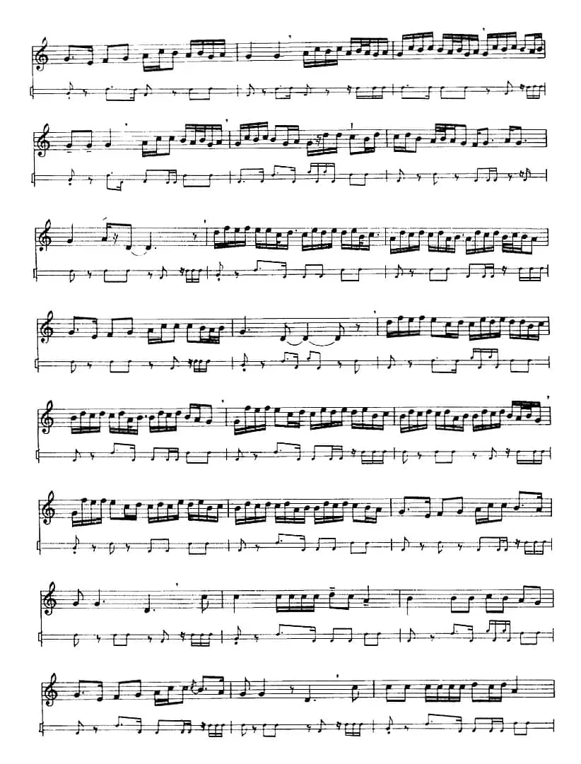 十二木卡姆：Ⅴ 潘吉尕木卡姆 245——254（主旋律谱）