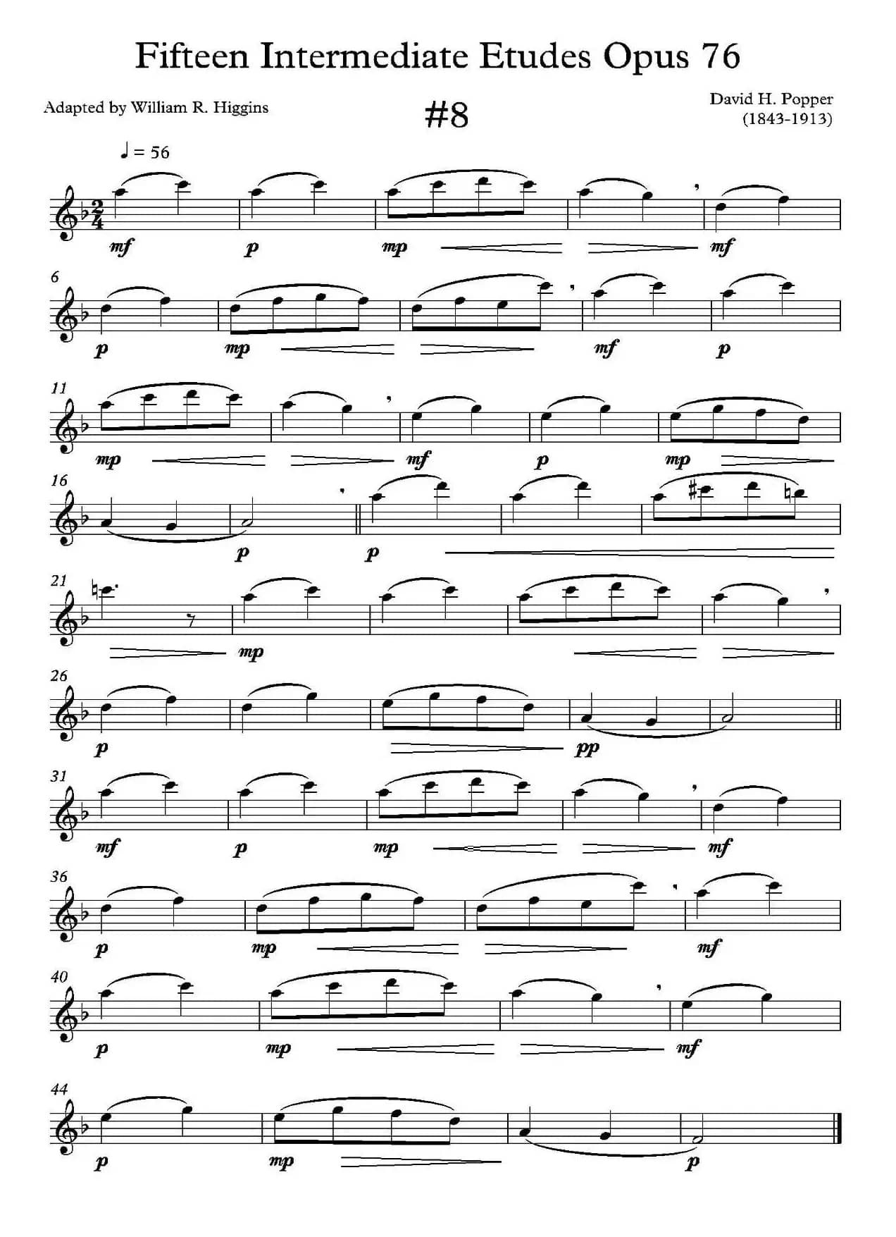 中级练习曲15首 Op76（8）