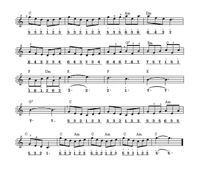 早晨（线简谱混排版）