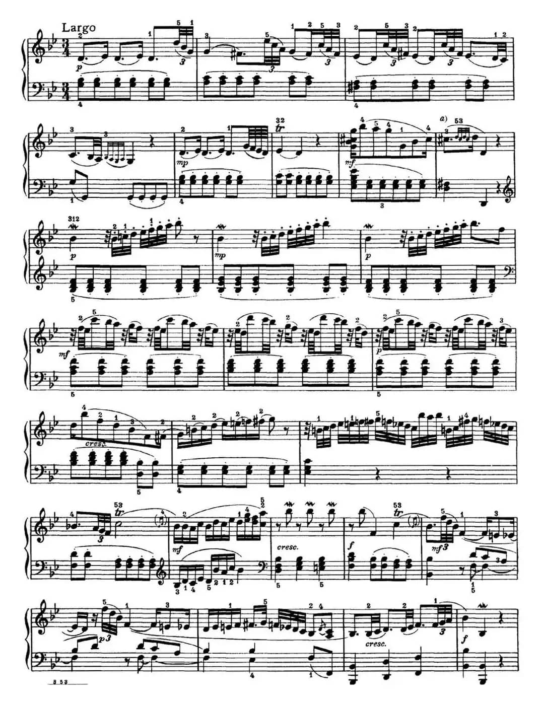 海顿 钢琴奏鸣曲 Hob XVI 2 Partita B-flat major