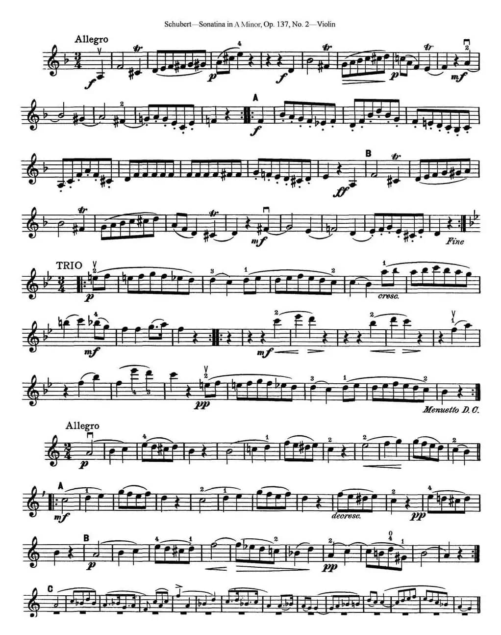 Violin Sonatina in A minor Op.137 No.2