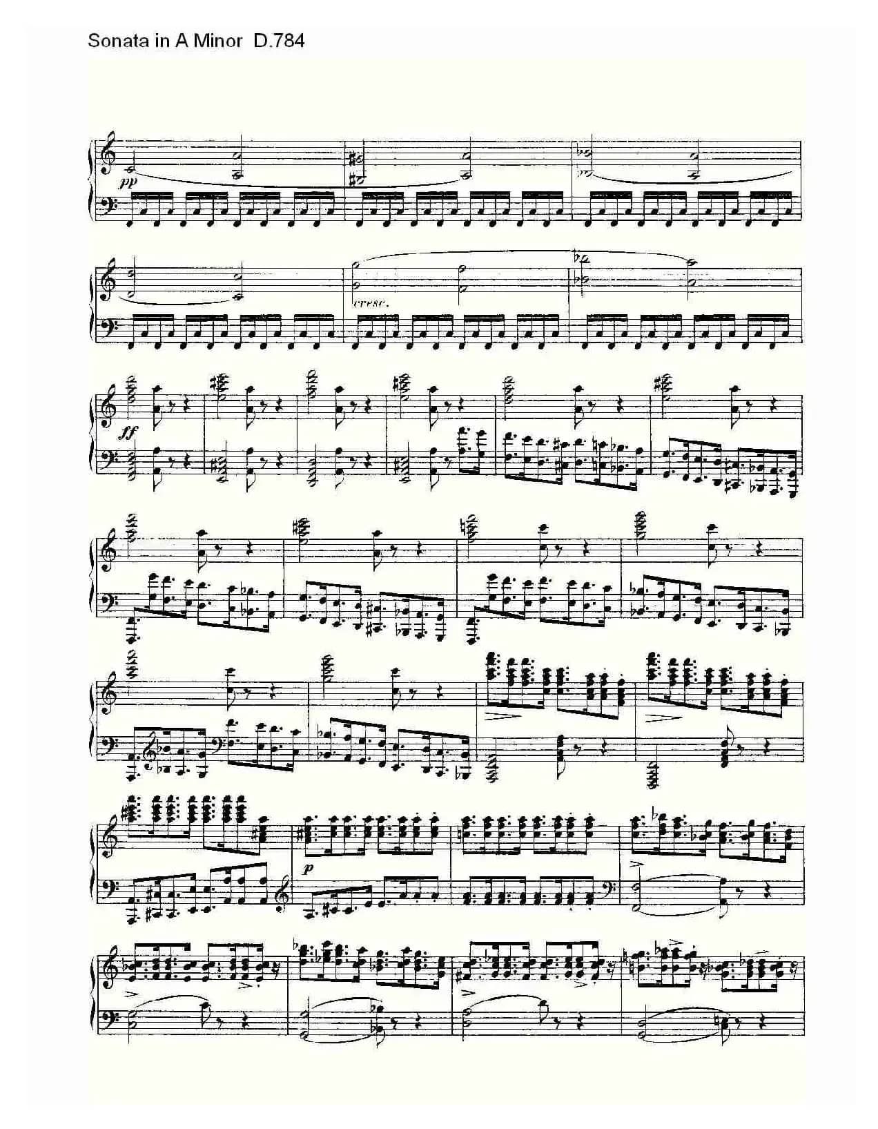 Sonata in A Minor D.784（A小调奏鸣曲D.784）