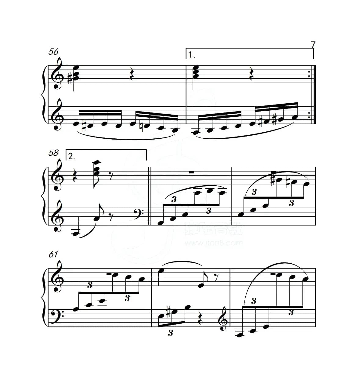 第五级A组 帕格尼尼主题变奏曲（选段）（中国音乐学院钢琴考级作品1~6级）