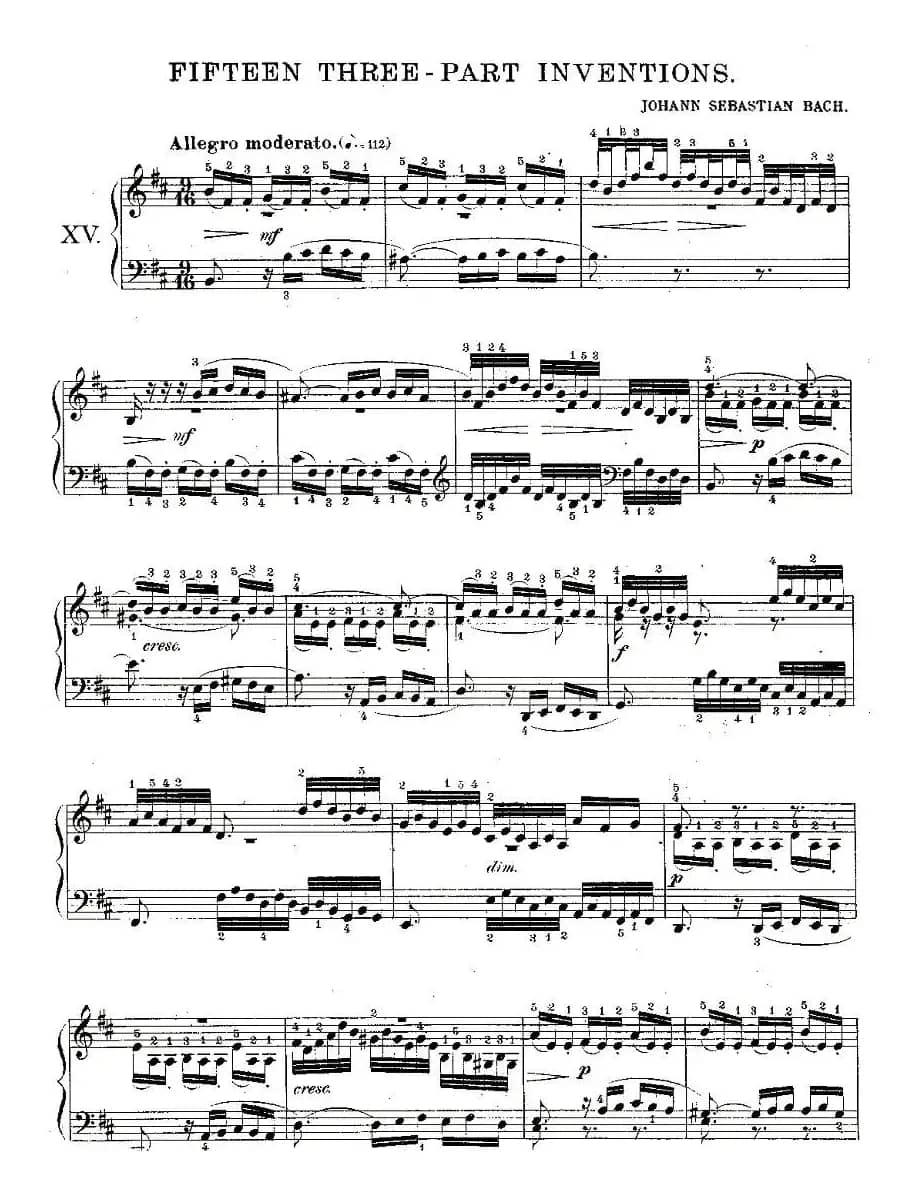 FIFTEEN THREE-PART INVETIONS之十五（15首3部创意曲之十五）