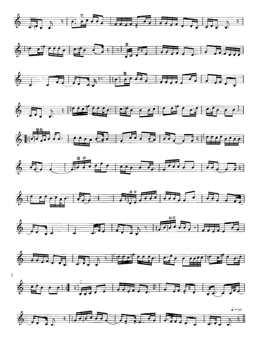 十二木卡姆：Ⅳ 恰尔尕木卡姆 195——205（主旋律谱）