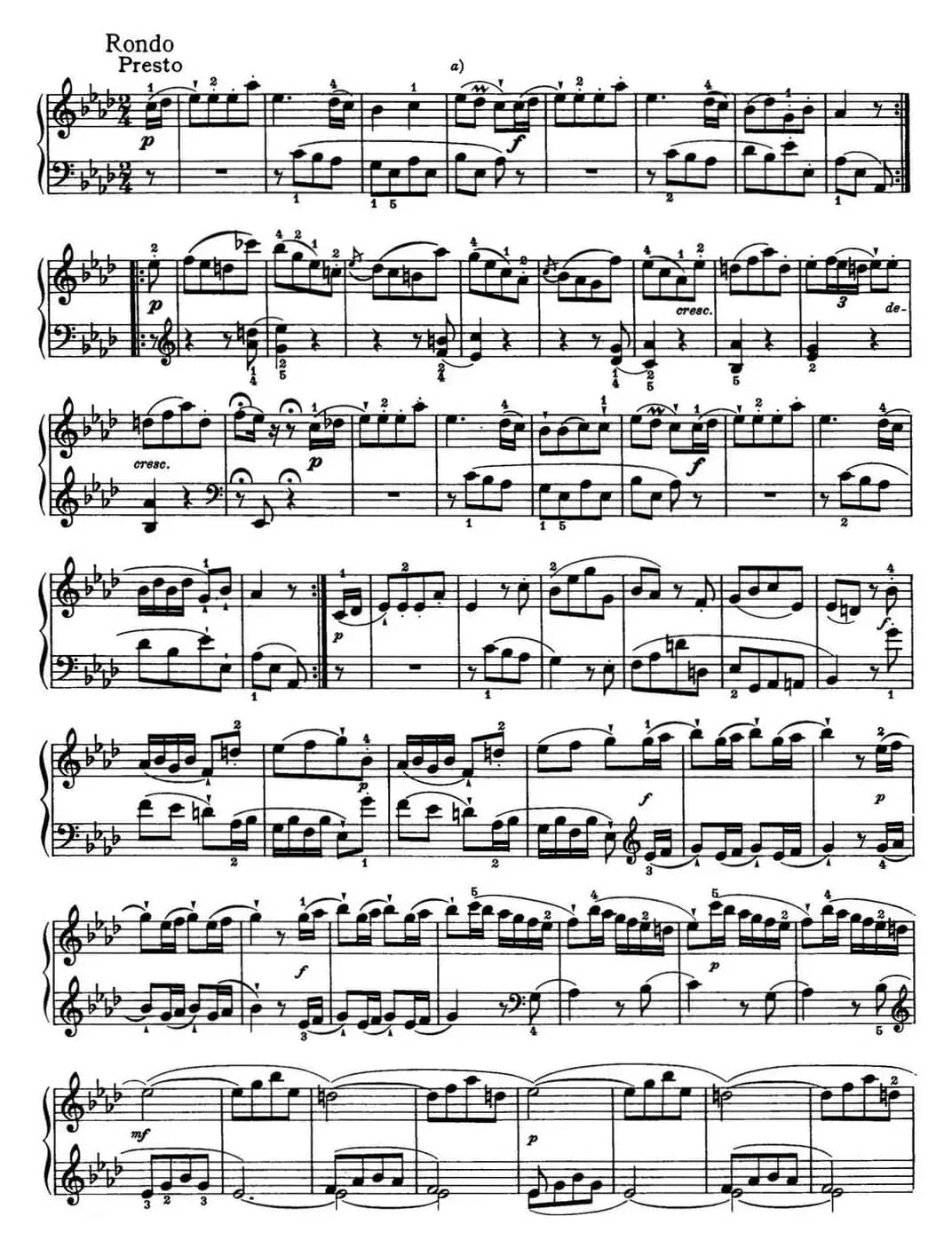 海顿 钢琴奏鸣曲 Hob XVI 43 in A-flat major