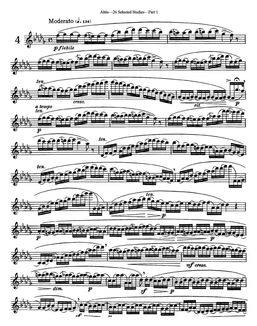 阿尔泰斯26首精选长笛练习曲（NO.4）