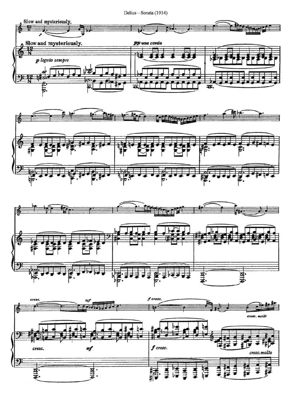 Delius Sonata（小提琴+钢琴伴奏）