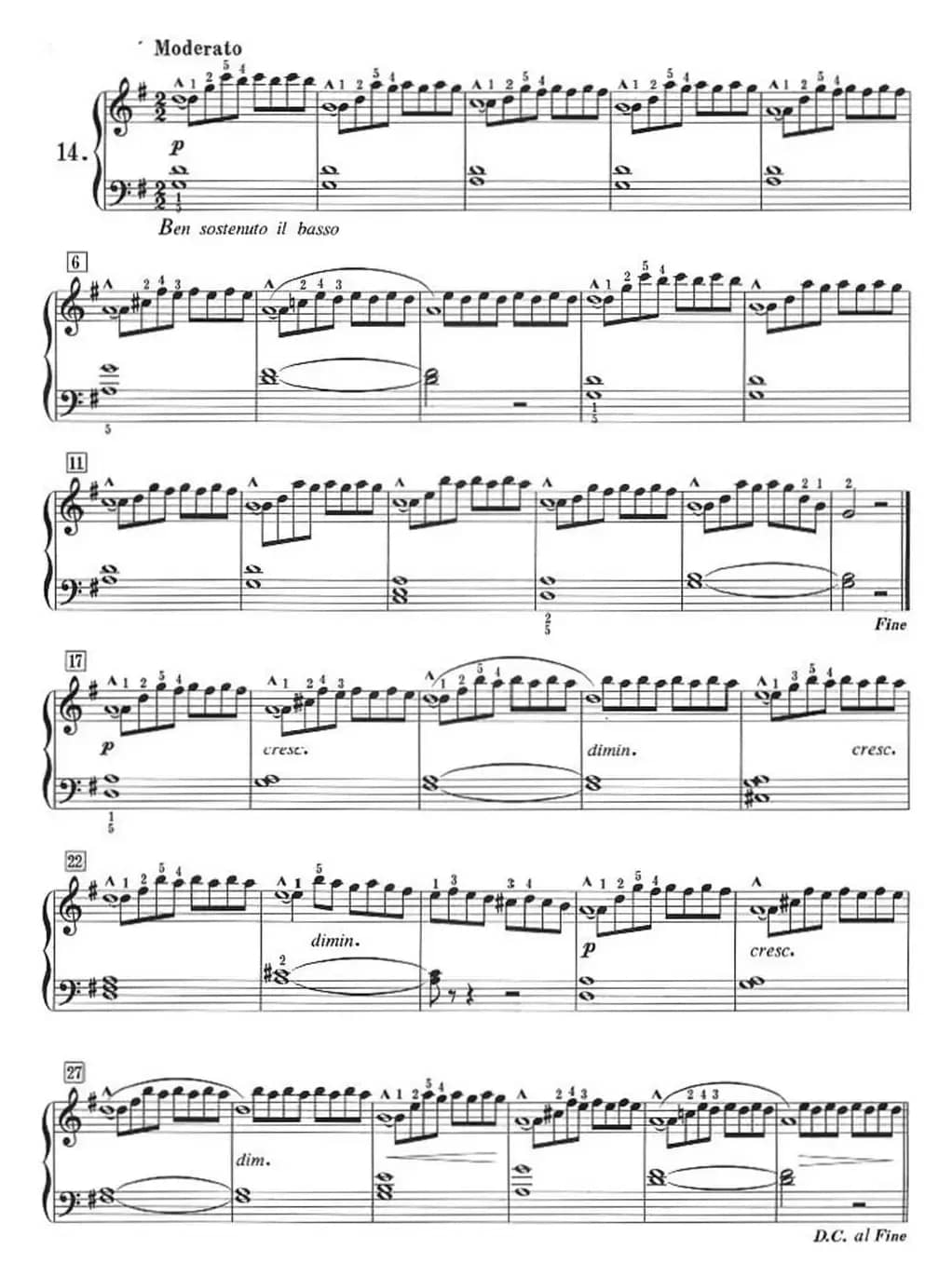 50首莱蒙钢琴练习曲 作品37（NO.14）