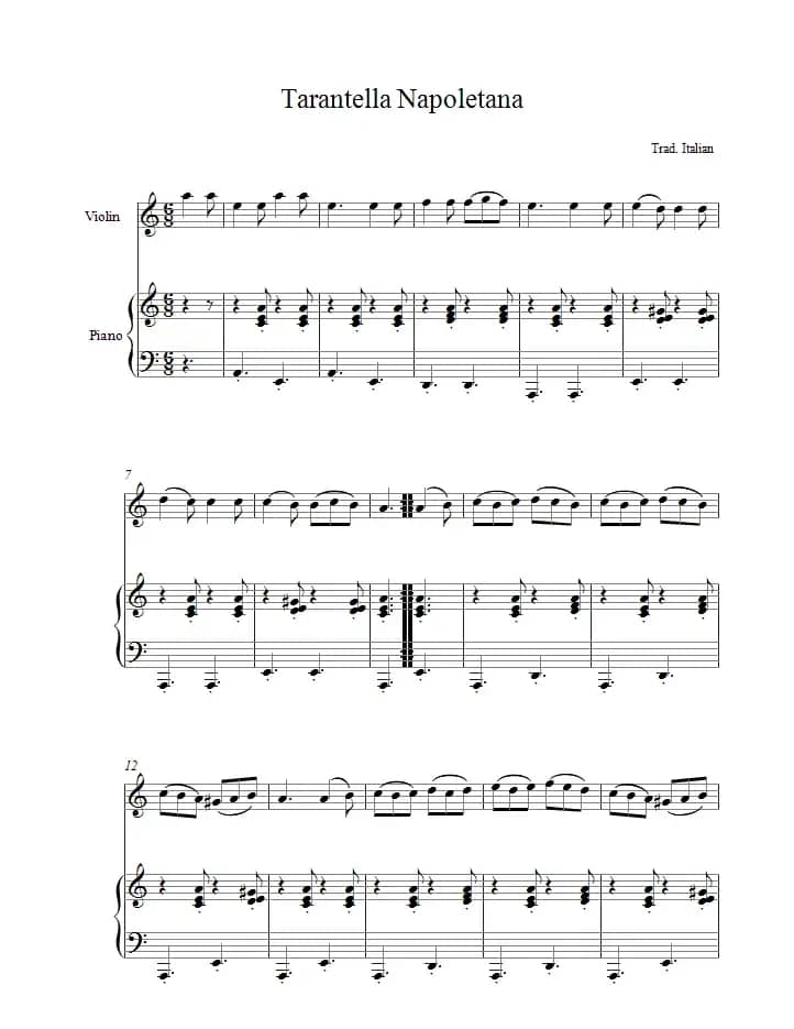 Tarantella Napoletana（小提琴+钢琴伴奏）