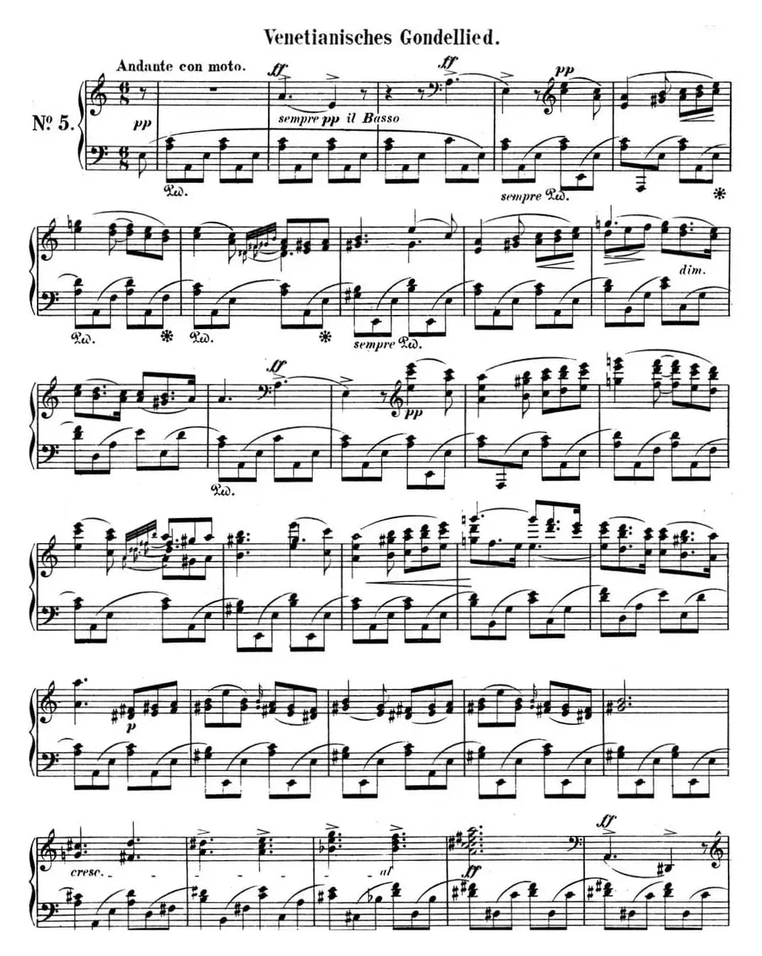 门德尔松无词歌Op.62（NO.5）