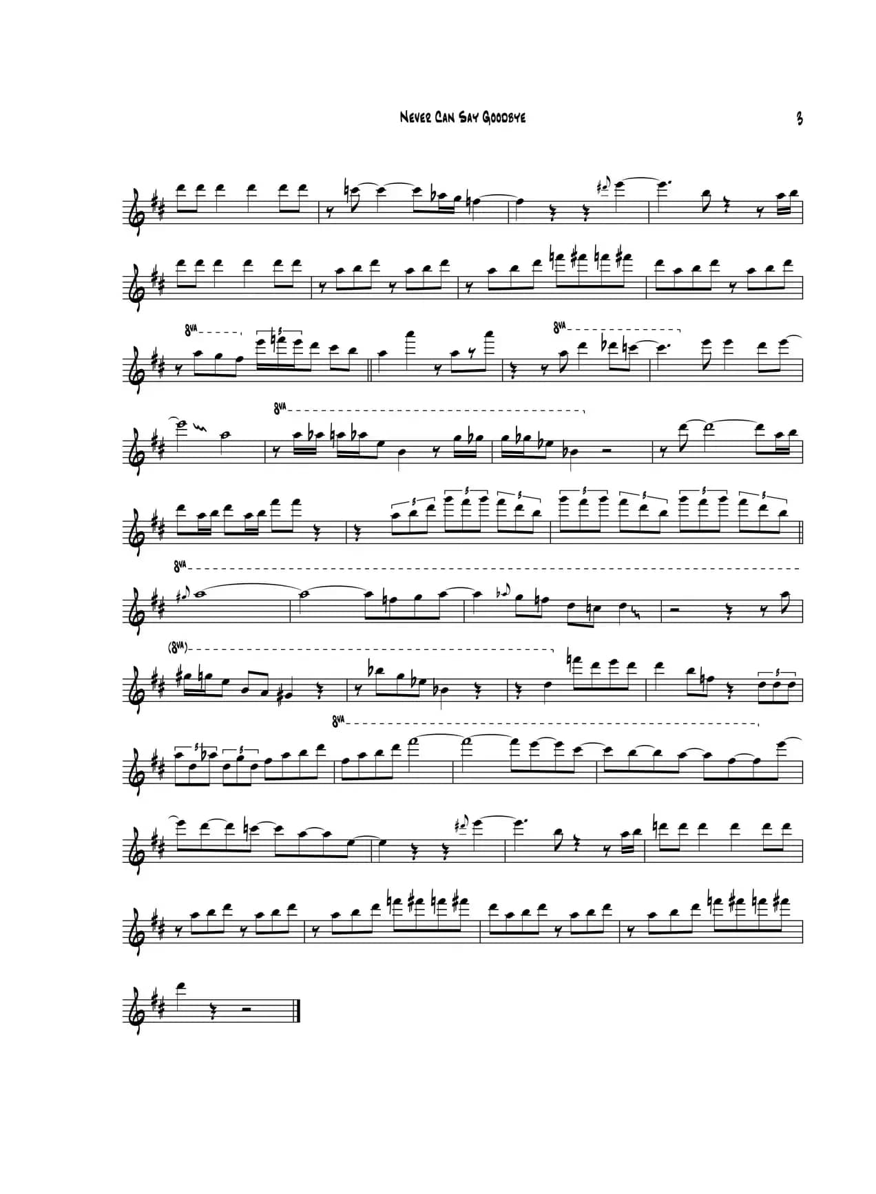 Never Can Say Goodbye（次中音萨克斯）