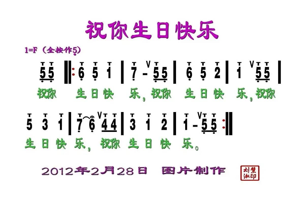 祝你生日快乐（刘慧淑制谱版）