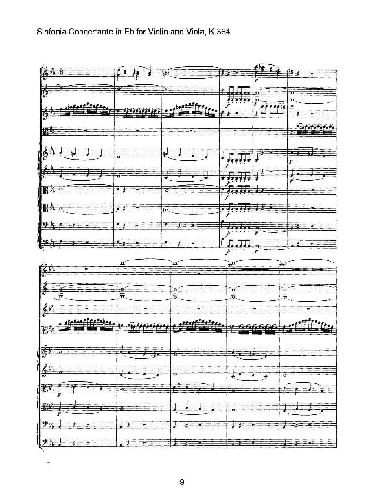 降E大调交响协奏曲（《Sinfonia Concertante in Eb》for Violin and Viola K.364）