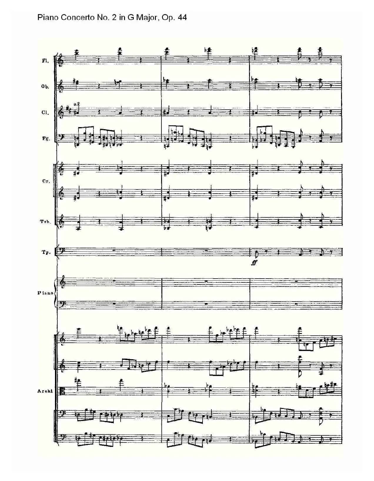 G大调第二钢琴协奏曲, Op.44第一乐章（二）