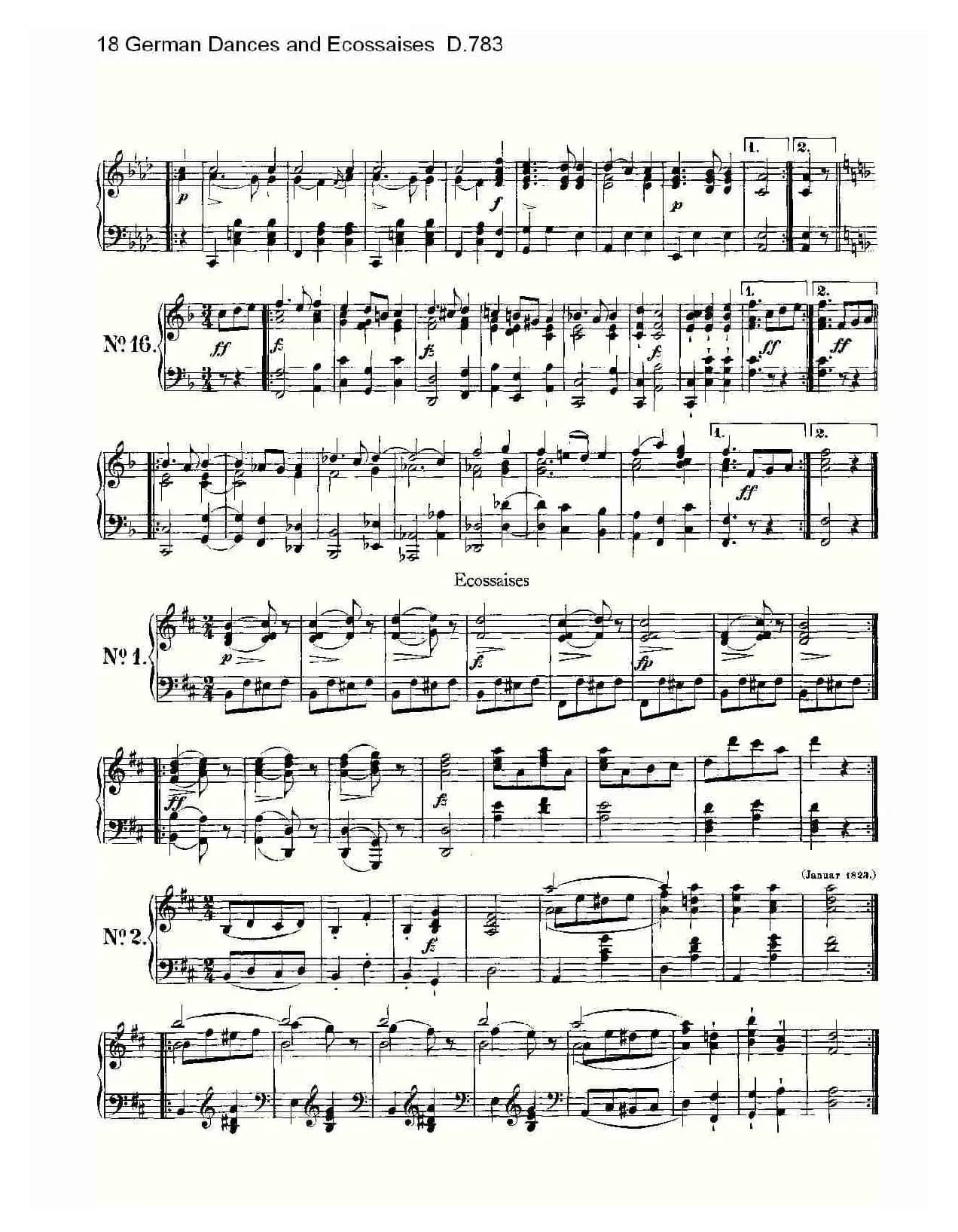 18 German Dances and Ecossaises D.783（18 德国舞曲与 Ec）