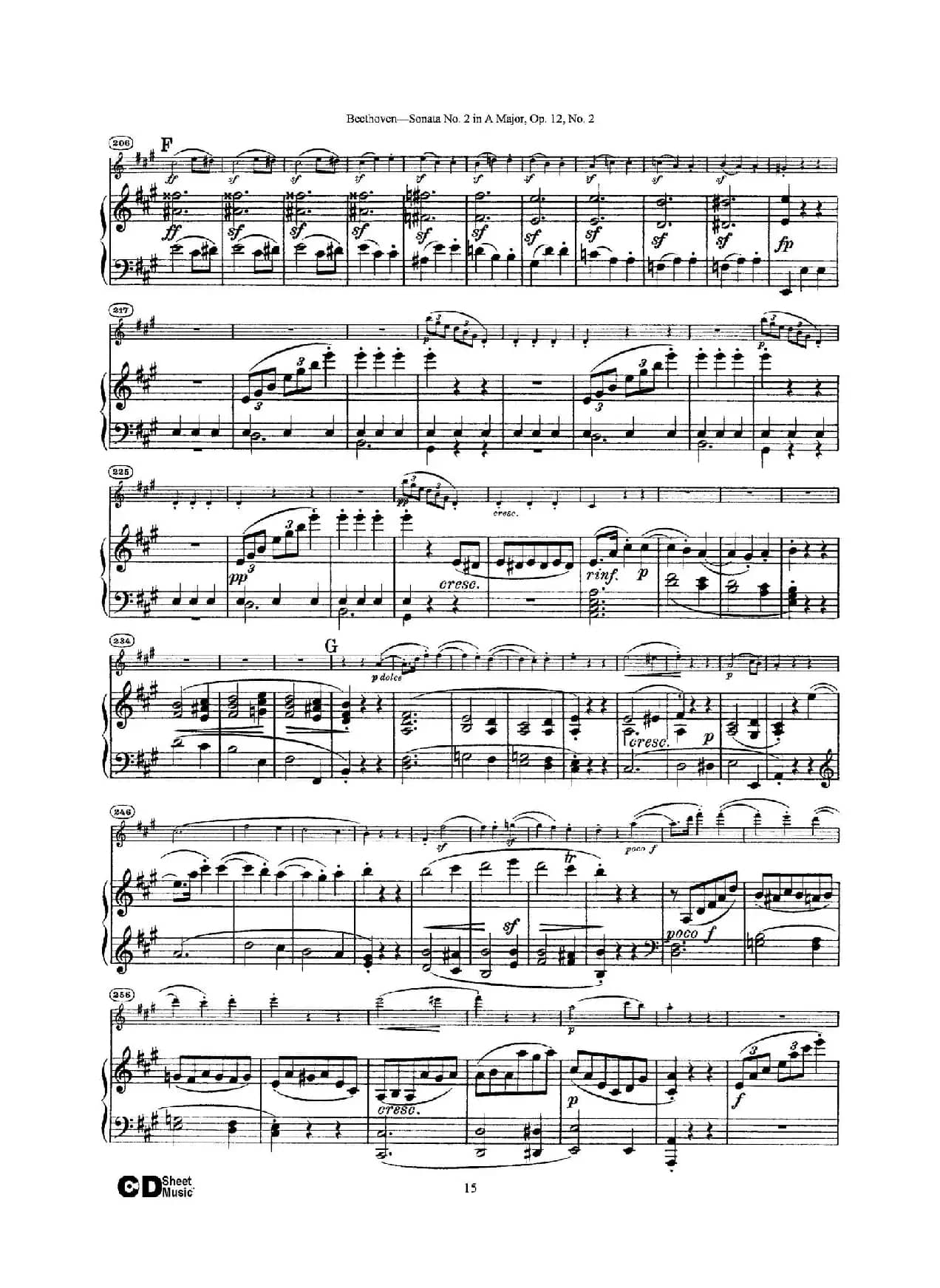 A大调第二小提琴奏鸣曲（Sonata No.2 in A Major Op.12,No.2）（小提琴+钢琴伴奏）
