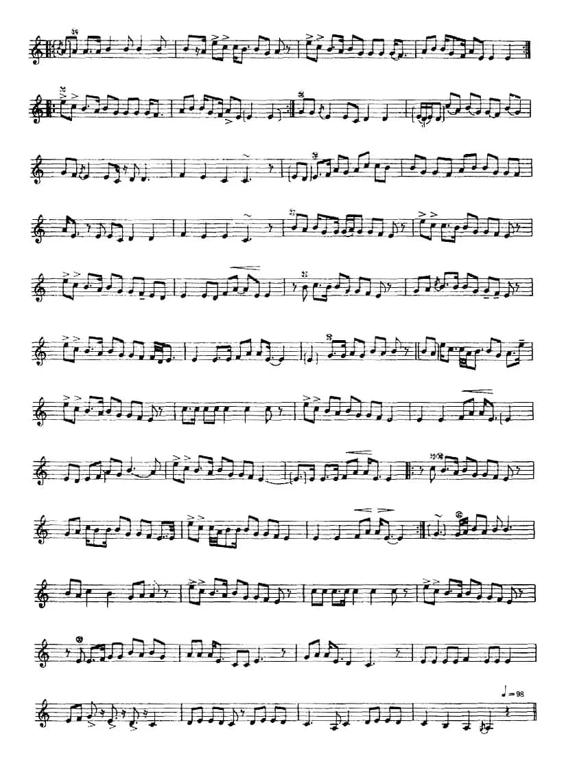 十二木卡姆：Ⅱ 且比亚特木卡姆 60——71（主旋律谱）