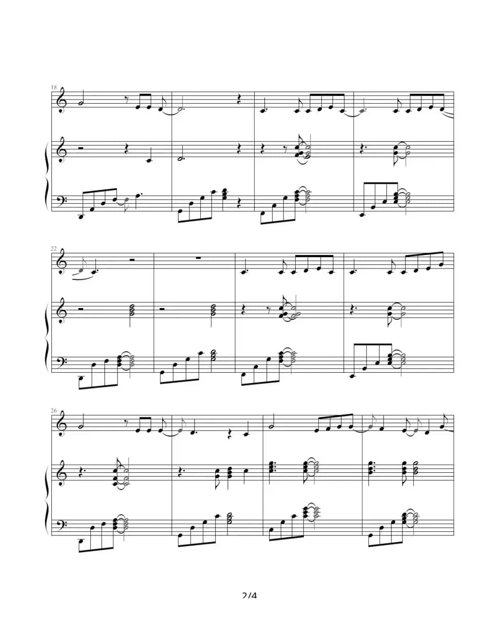 解脱（钢琴伴奏谱）