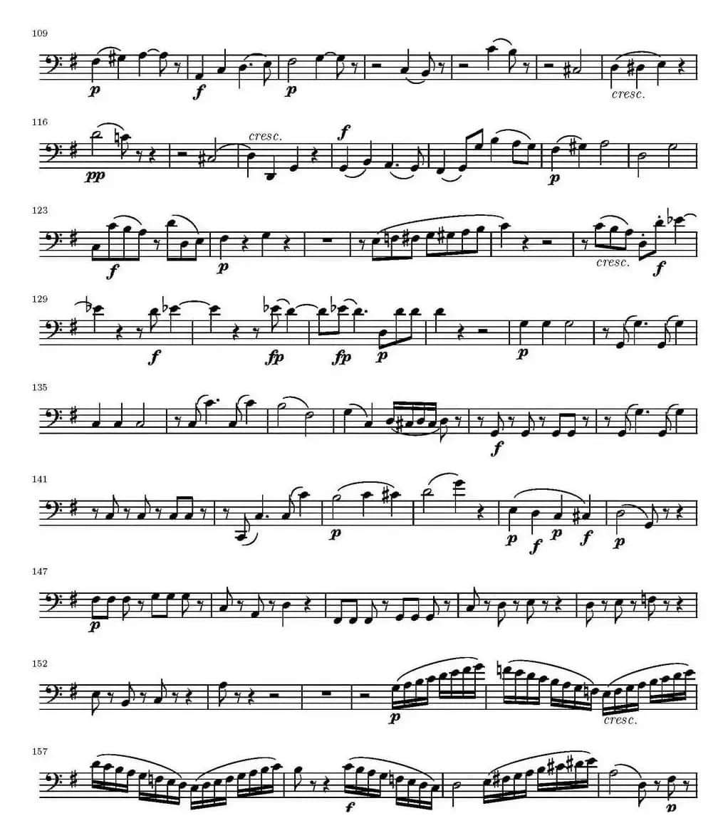 String Quartet KV.387（弦乐四重奏大提琴分谱）