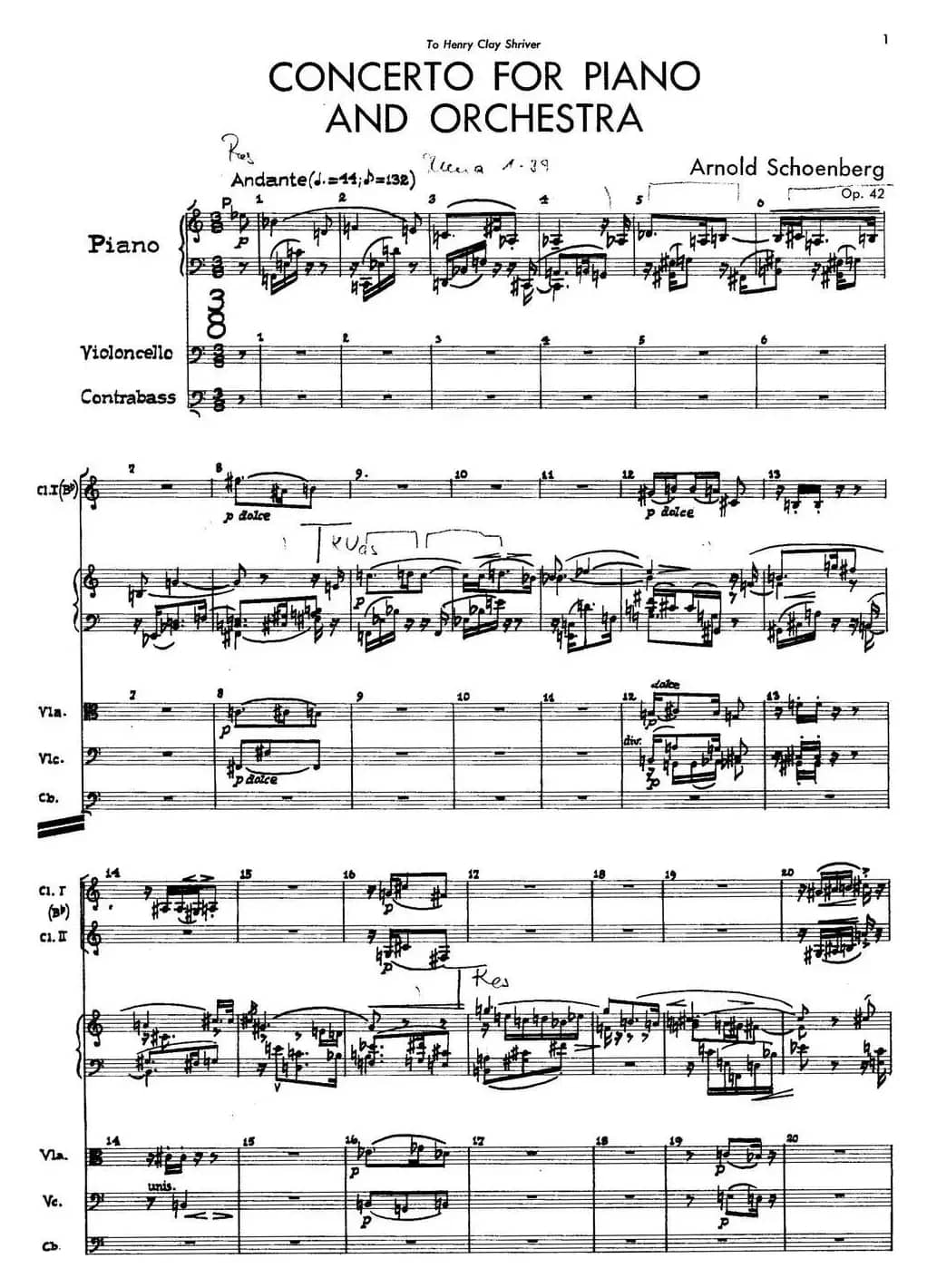 Piano Concerto Op.42（钢琴协奏曲总谱P1-34）