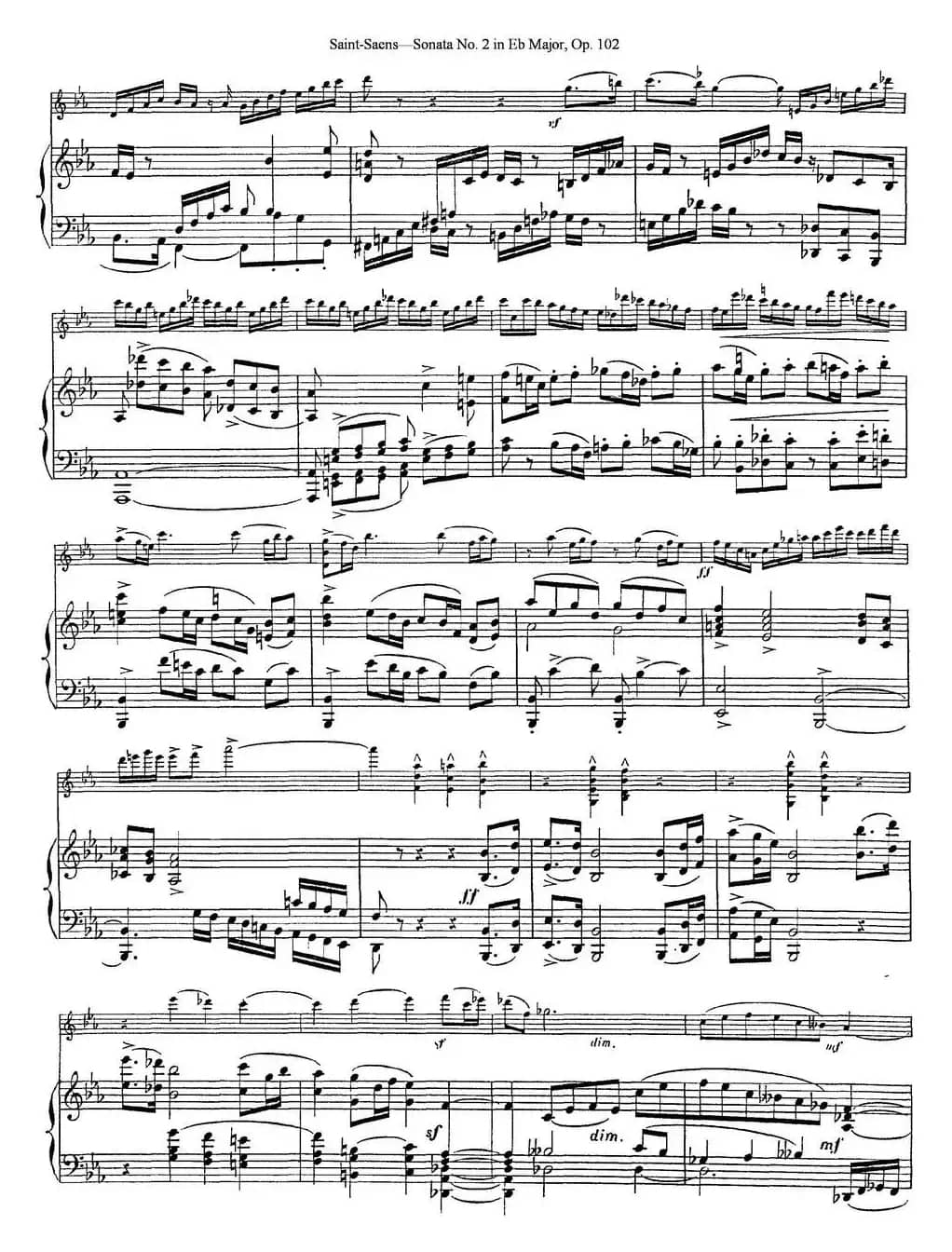 Violin Sonata No.2 in Eb Major Op.102（小提琴+钢琴伴奏）