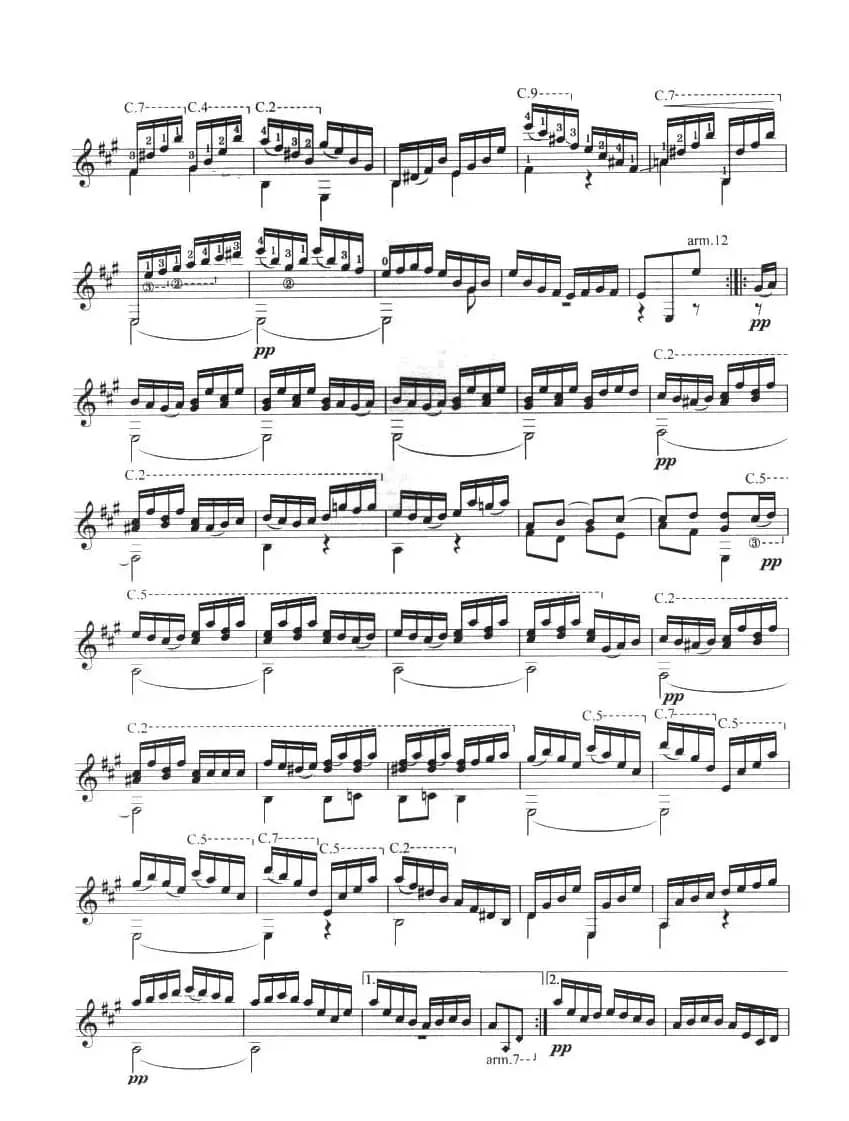 古典吉他考级九级外国乐曲A组（2、小歌曲）