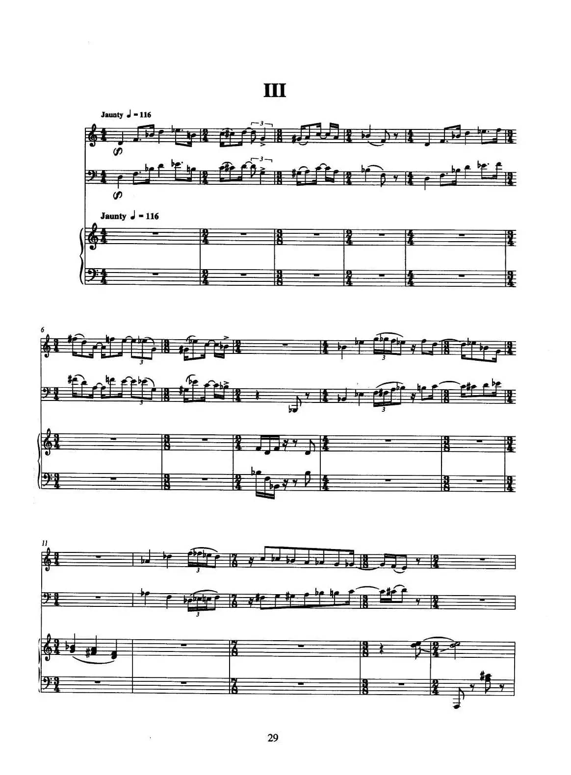 巴松双簧管与钢琴三重奏（3）（总谱）