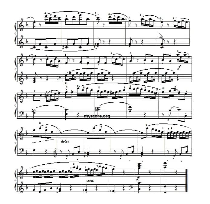 考级初级曲目:贝多芬F大调小奏鸣曲