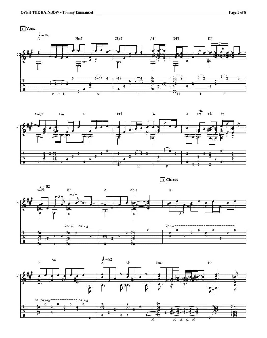 tommy emmanuel：over the rainbow（指弹吉他）