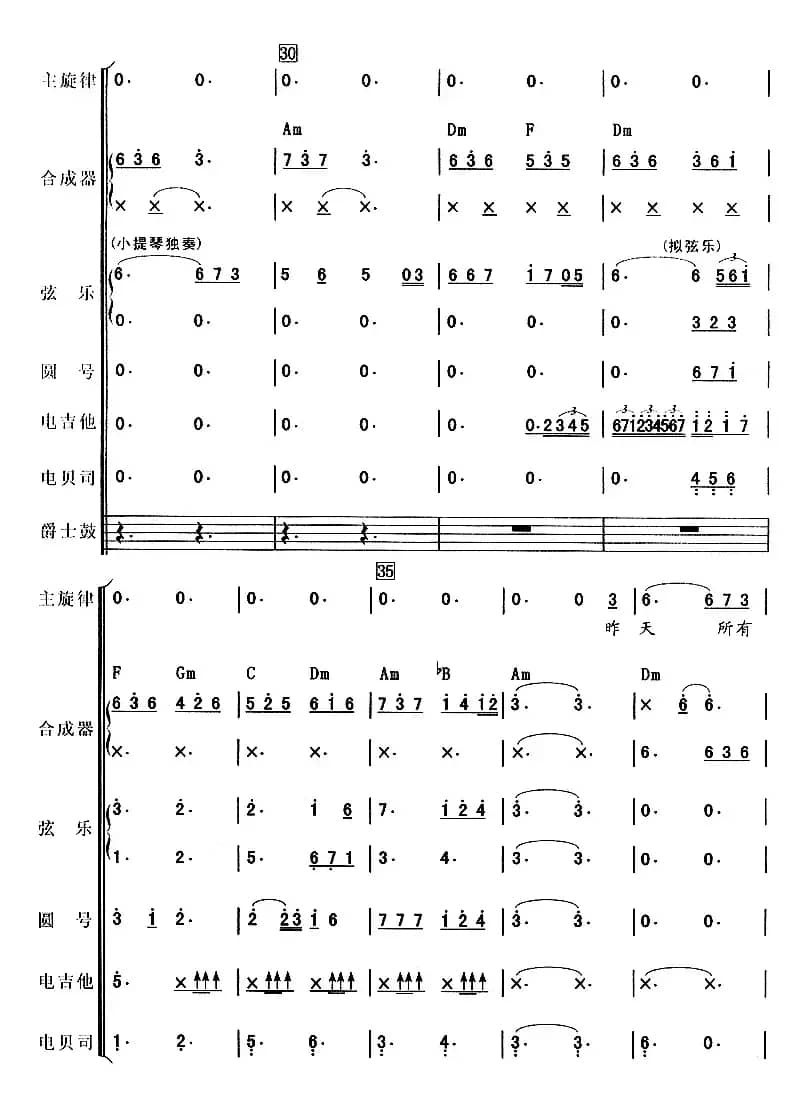 从头再来（吉特巴、电声乐队总谱）