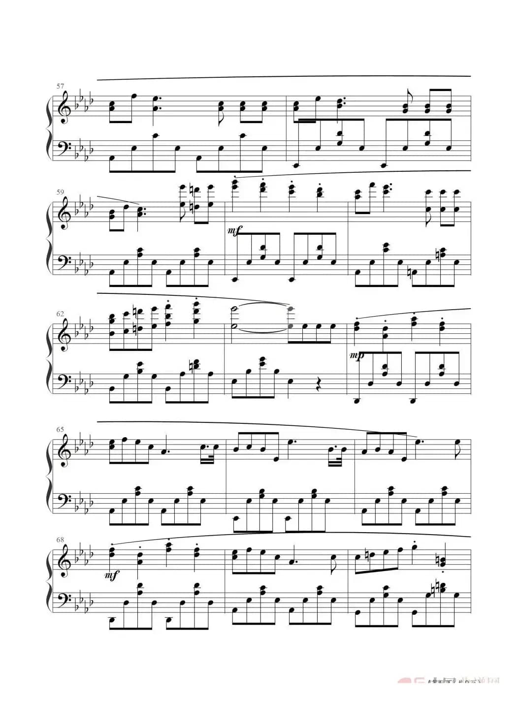 小马车夫（钢琴五线谱）