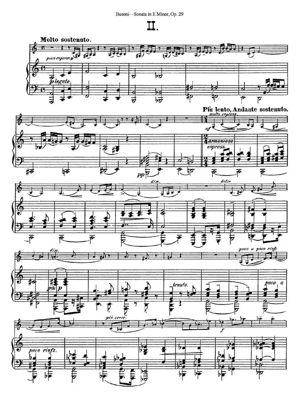 Violin Sonata No.1 in E Minor Op.29（小提琴+钢琴伴奏）