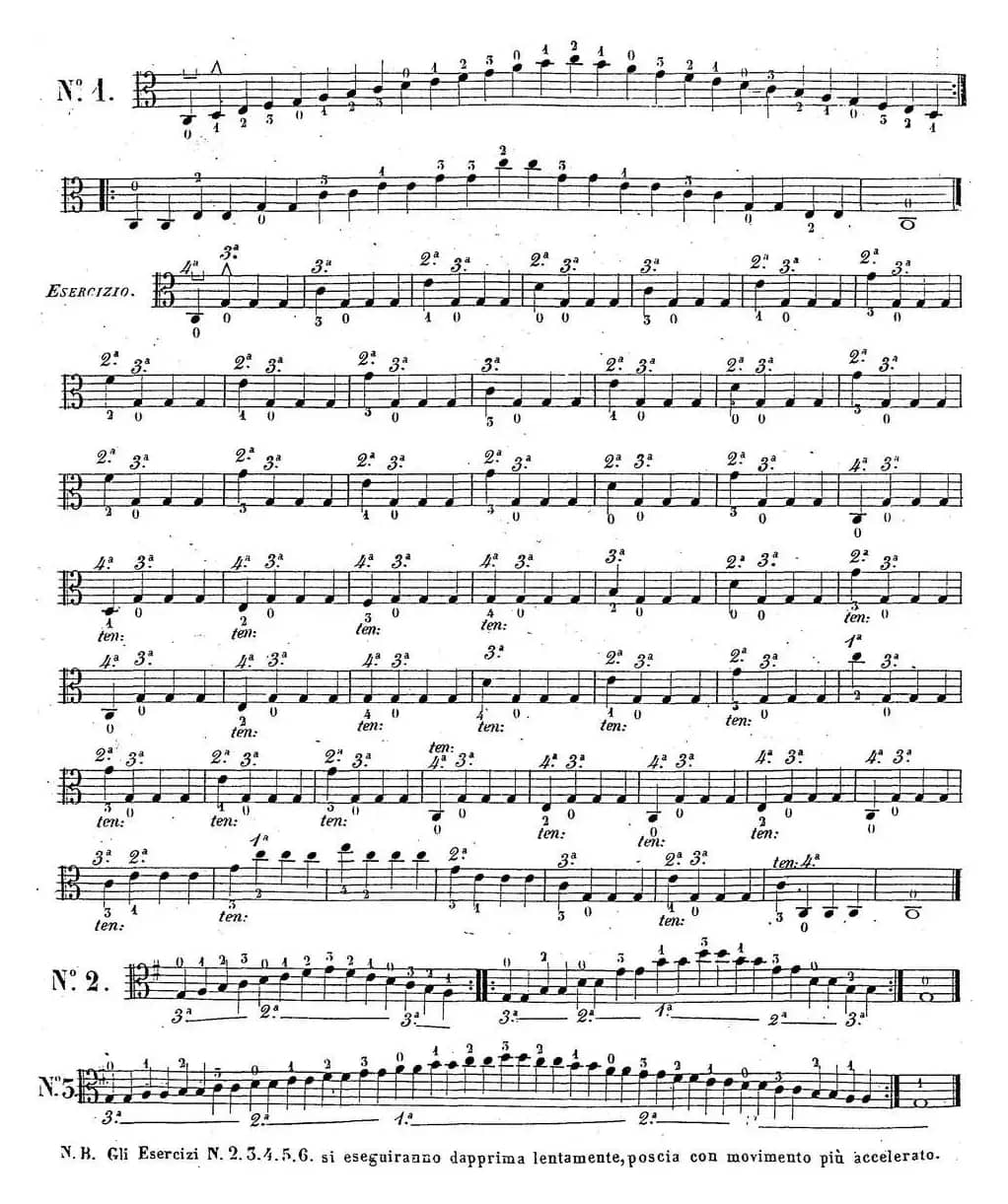 卡瓦利尼《中提琴演奏教程》练习曲