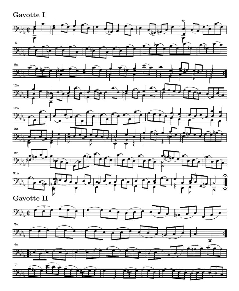 巴赫《大提琴无伴奏六首组曲》：Suite Ⅴ