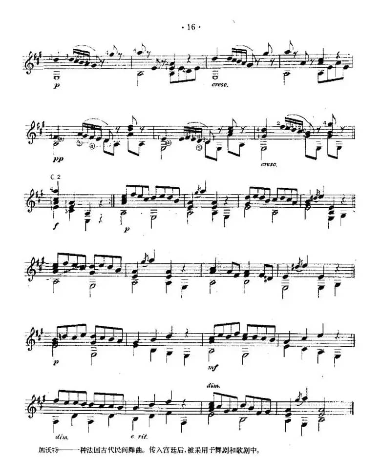 加沃特舞曲（西班牙吉他古典式独奏）