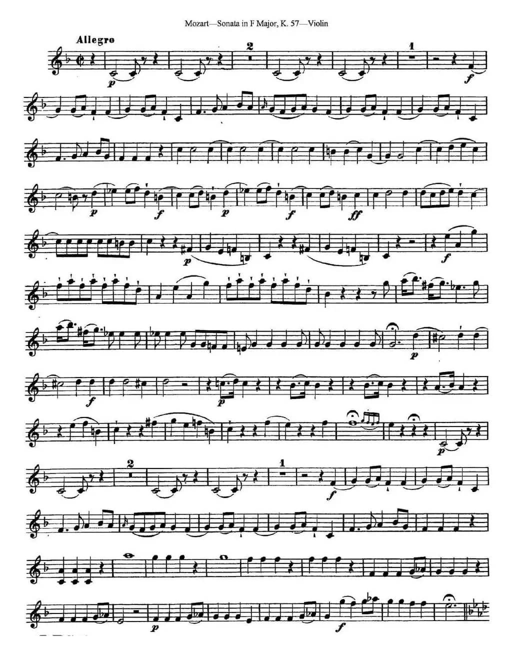 Violin Sonata in F Major K.357