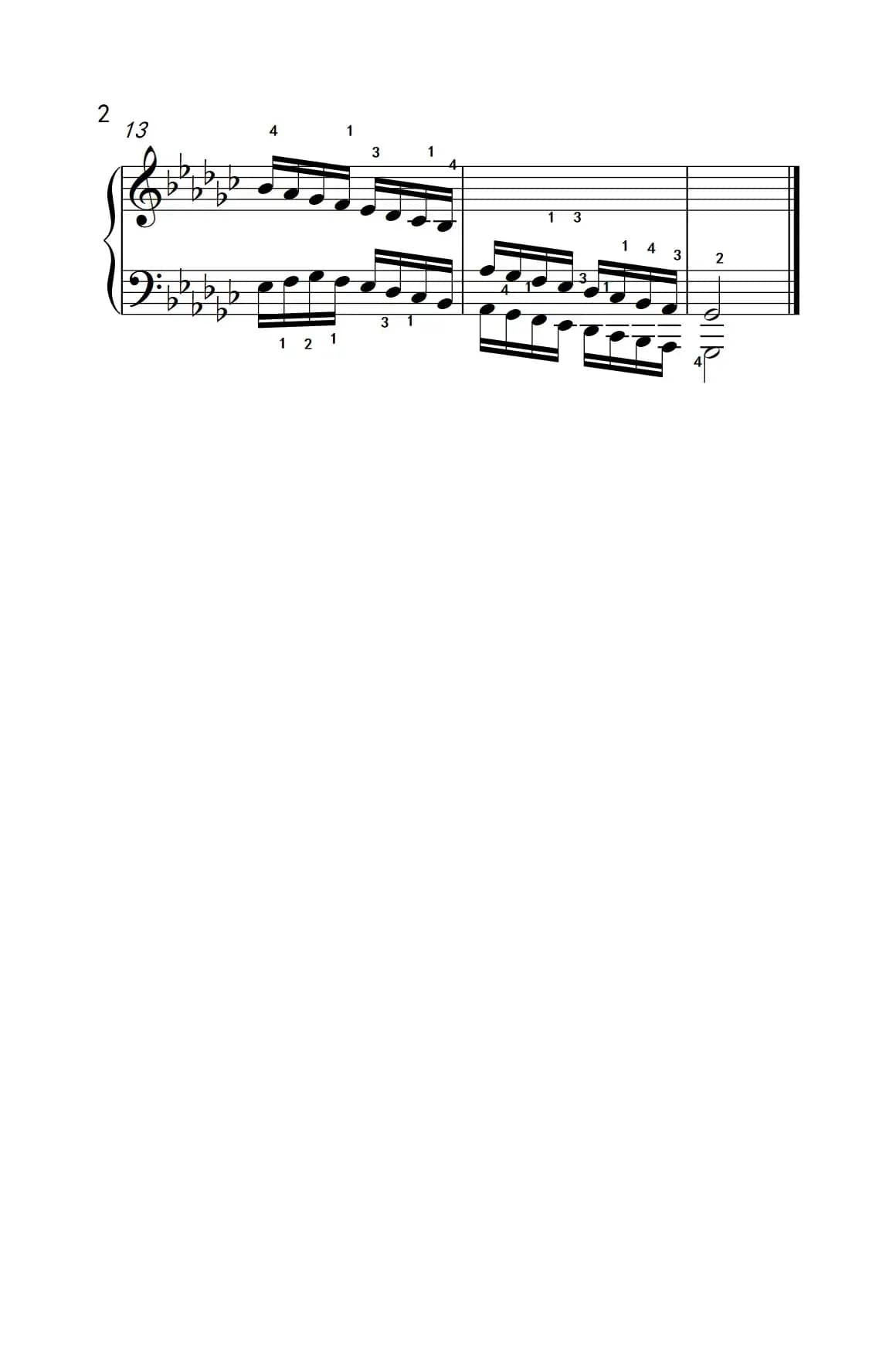 降G大调音阶（反向四个八度）（孩子们的钢琴音阶、和弦与琶音 2）