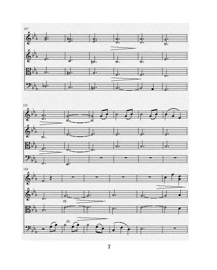 No.1弦乐四重奏总谱（第三乐章）