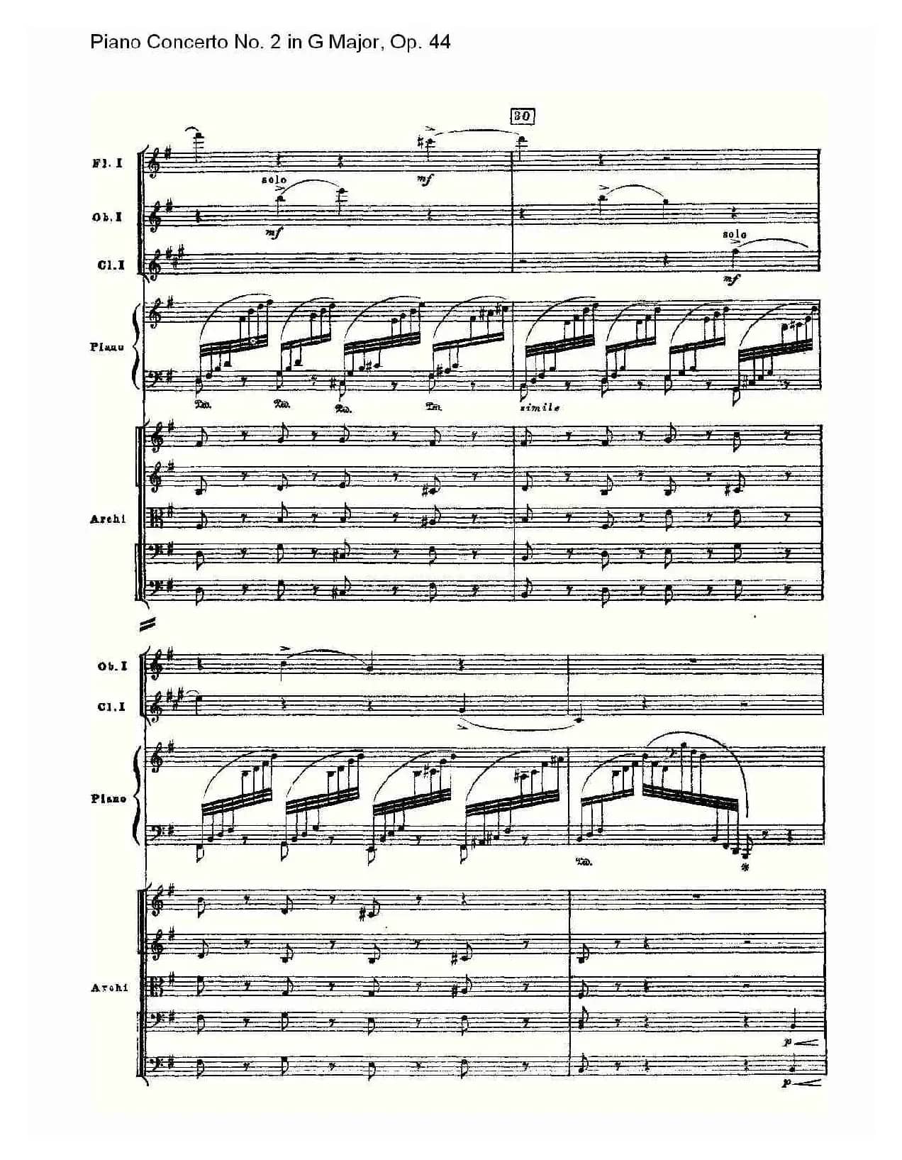 G大调第二钢琴协奏曲, Op.44第一乐章（一）