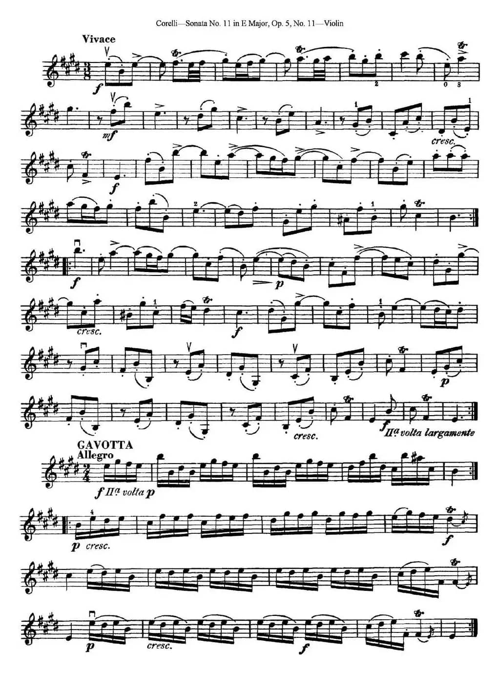 Sonata No.11 in E Major Op.5 No.11