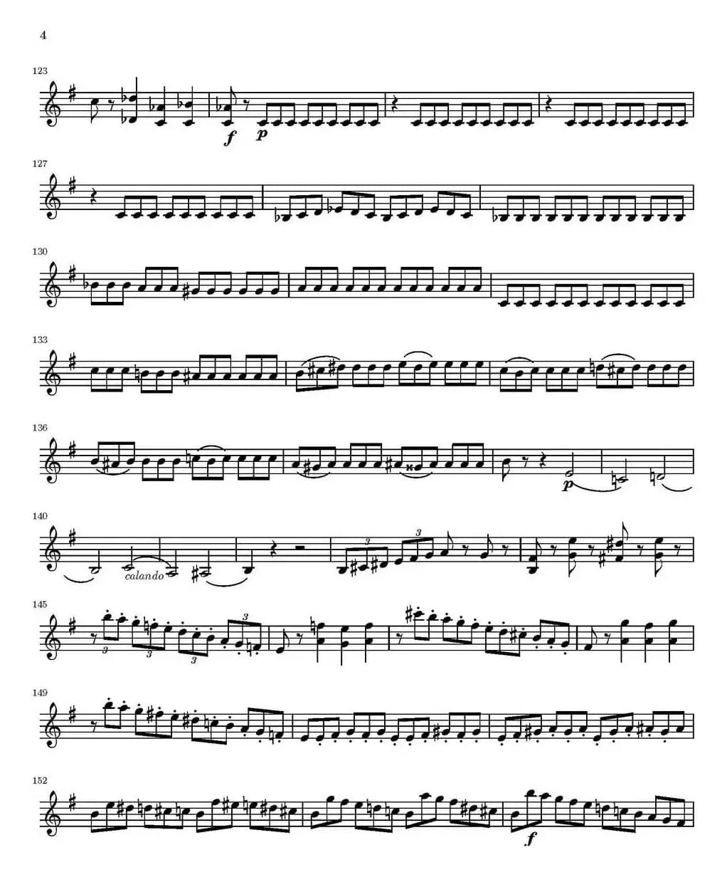 String Quartet nr.18 in E minor（E小调弦乐四重奏）（第二小提琴分谱）