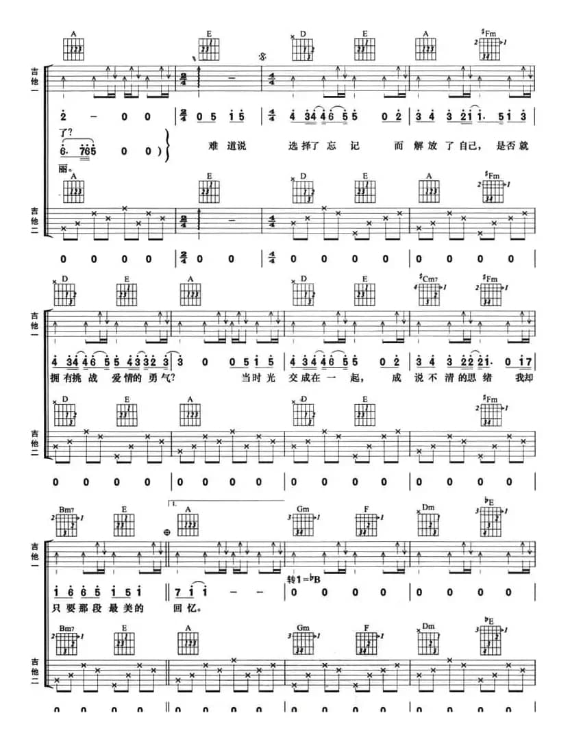 忘记（林秋离词 林俊杰曲、双吉他）